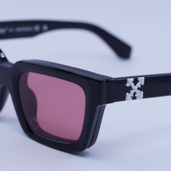 Off-White OERI14C CLIP ON 1025 Sunglasses Black Square Frame, Clear/Red Lenses - Picture 2 of 12